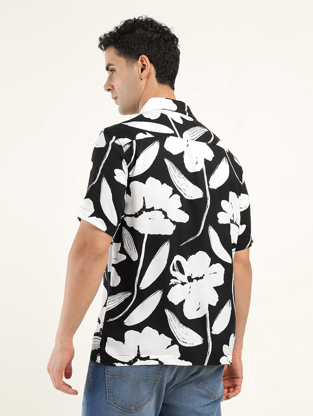 Men's Floral Print Camp Shirt - b1658ca1-6d19-43fc-9cb5-08bb5262656c View