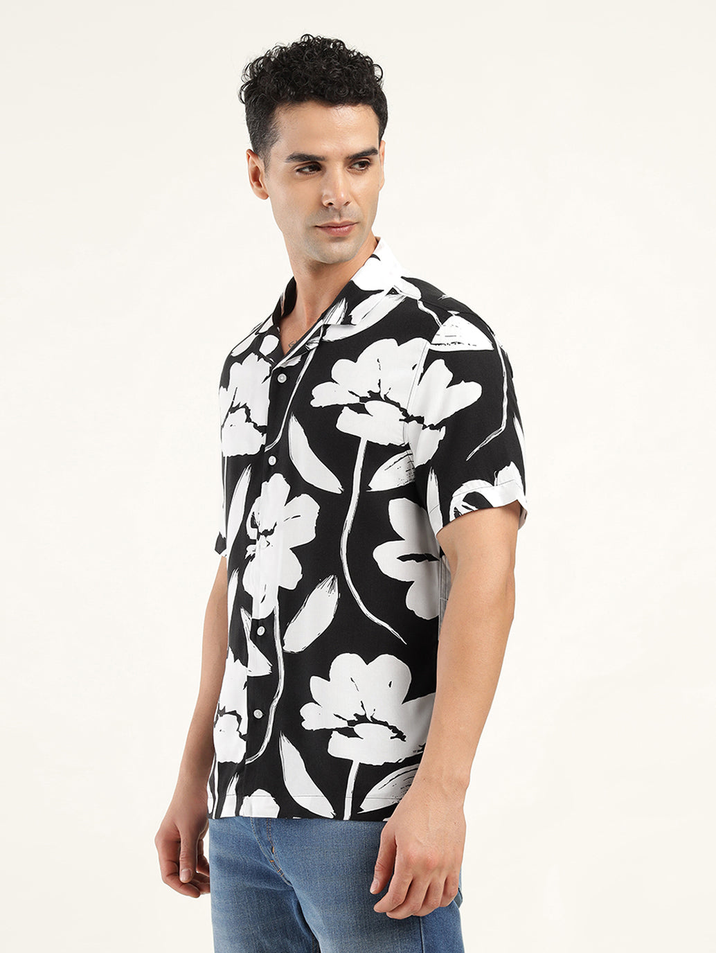 Men's Floral Print Camp Shirt - e95f4ae4-74b4-41a2-b497-06387dbd59c5 View