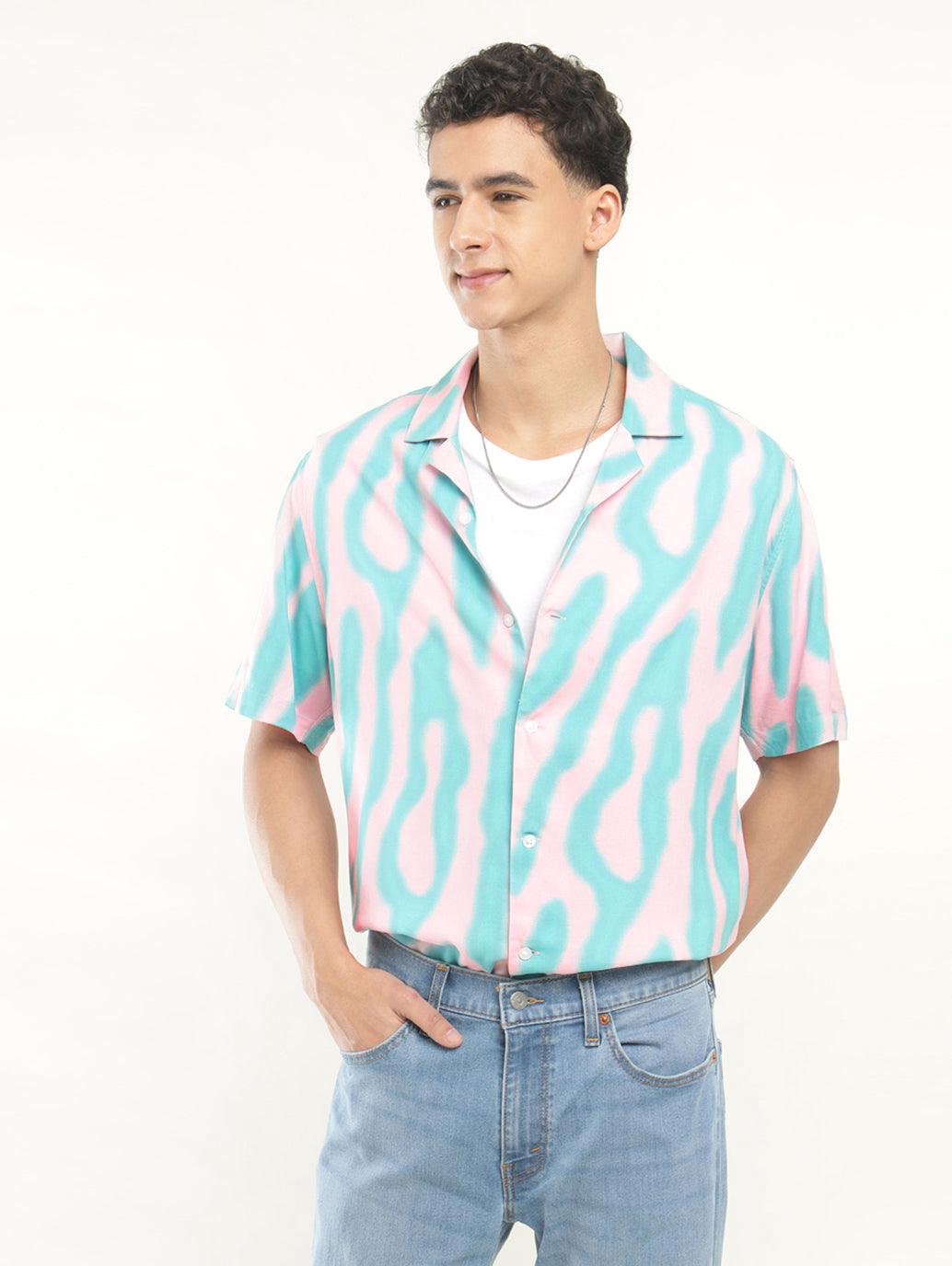 Men's Printed Camp Shirt - Styleshot View