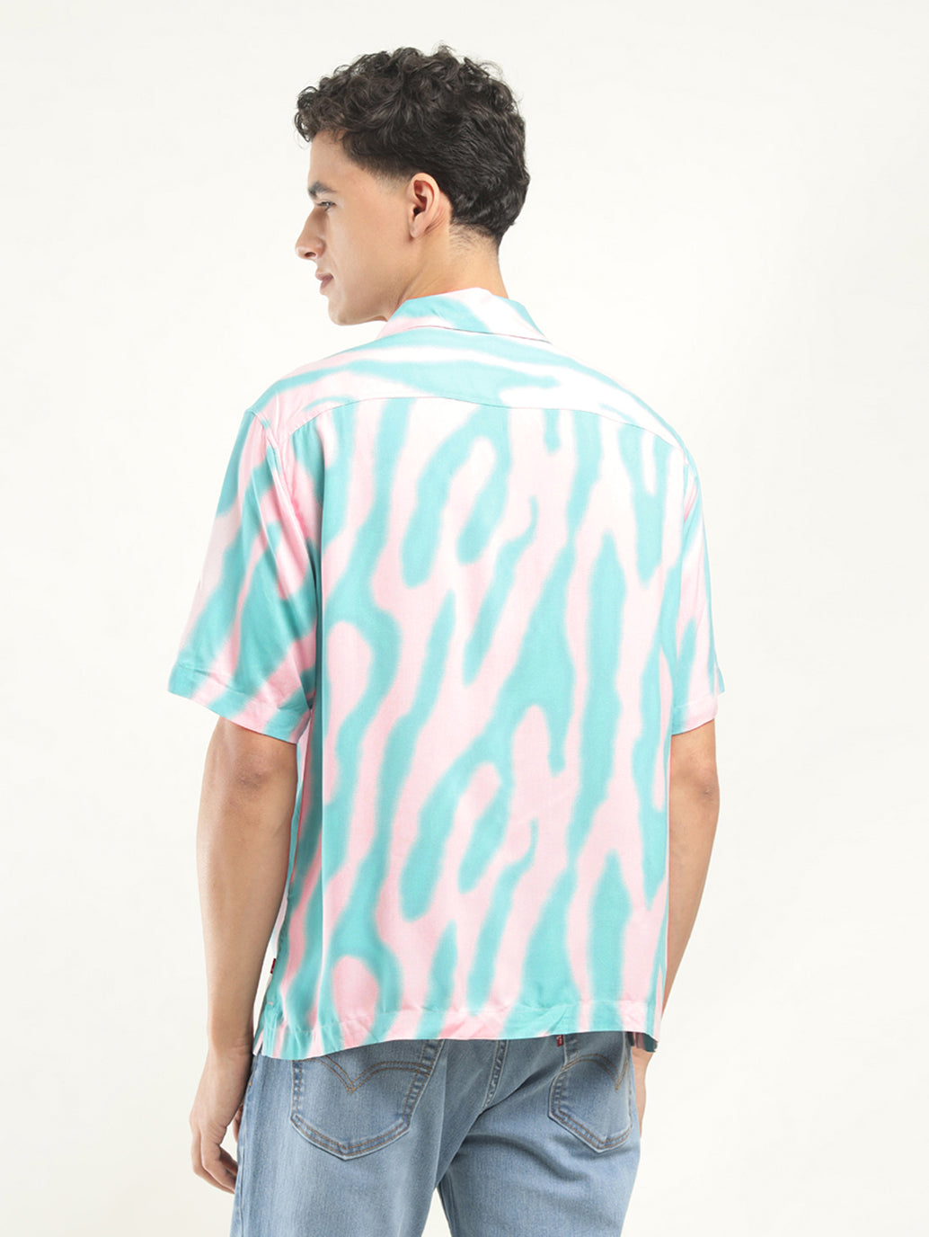 Men's Printed Camp Shirt - Back View