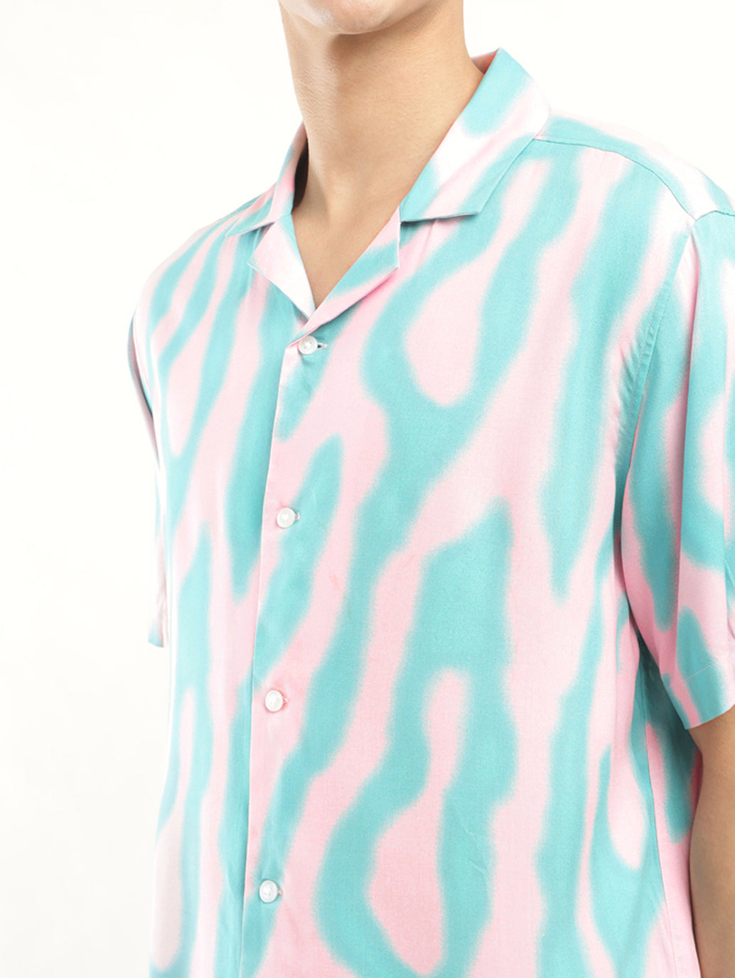 Men's Printed Camp Shirt - Detail View