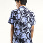 Men's Abstract Print Lapel Collar Shirt - Back View