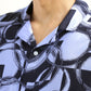 Men's Abstract Print Lapel Collar Shirt - Detail View
