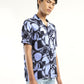 Men's Abstract Print Lapel Collar Shirt - Side View