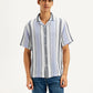 Men's Striped Spread Collar Shirt - Front View