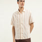 Men's Striped Spread Collar Shirt - Front View