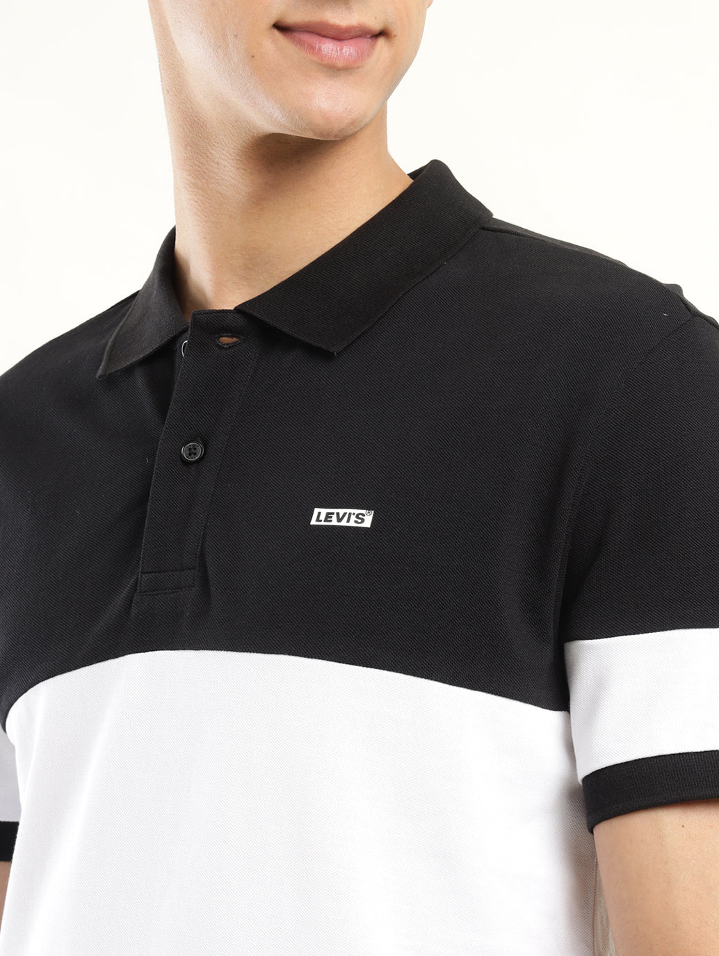 Men's Colorblock Polo T-Shirt - Detail View