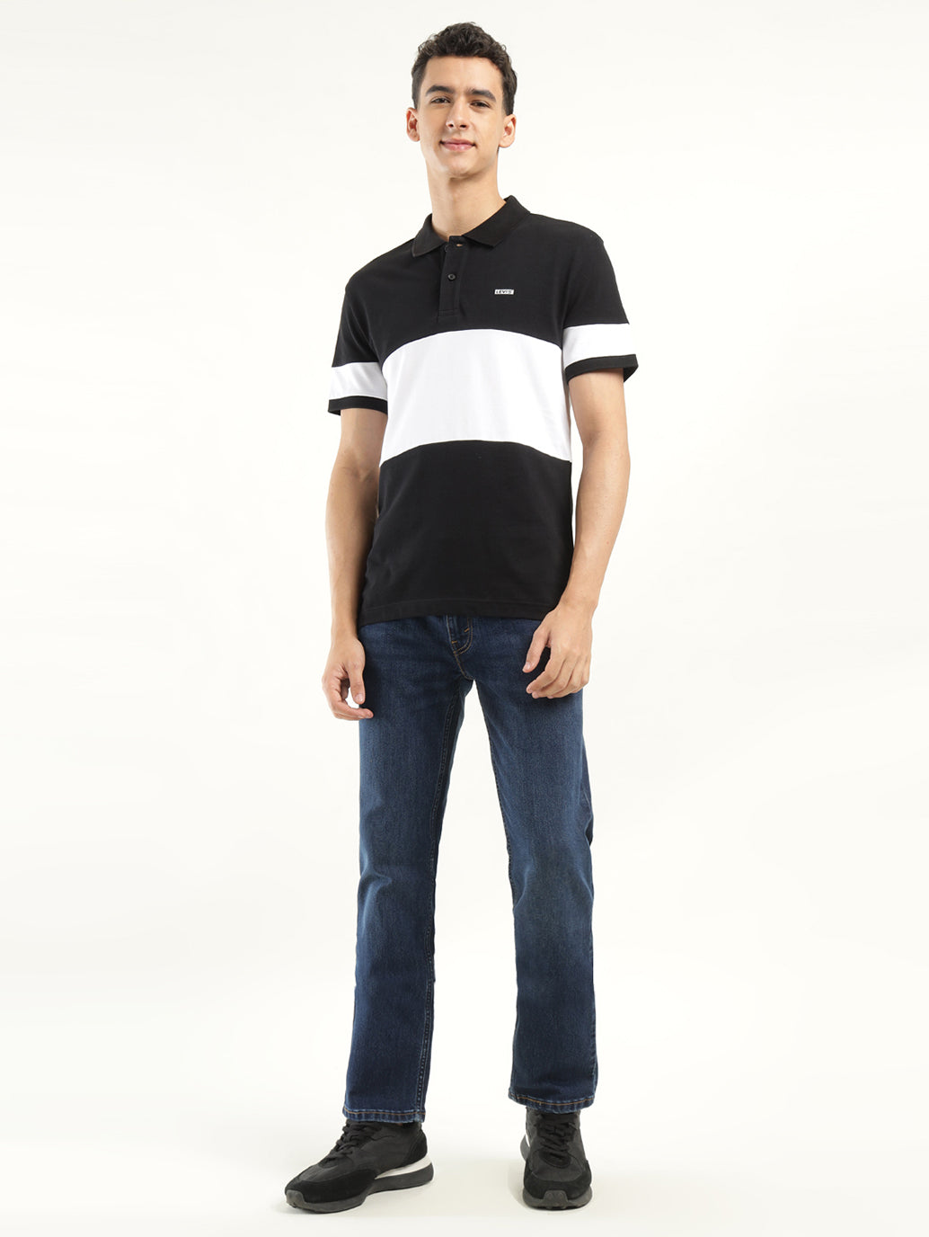Men's Colorblock Polo T-Shirt - ModelFront View