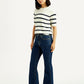 Women's 726 Dark Blue Slim Flared Fit High Rise Jeans - Side View