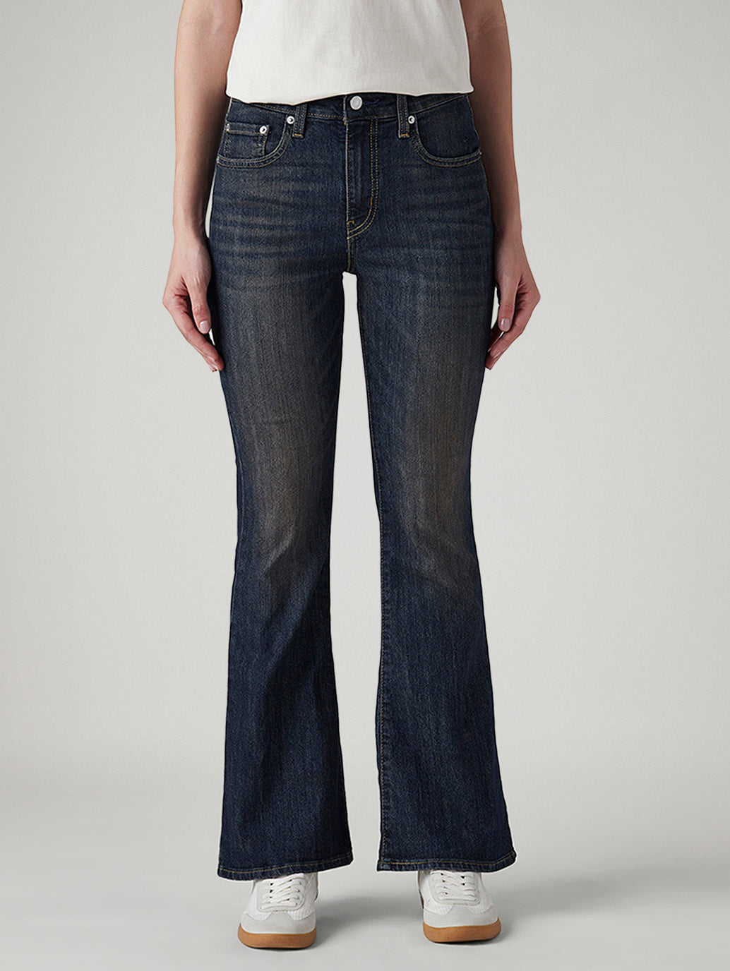 Women's 726 Dark Blue Flared Fit High Rise Tinted Jeans - Front View