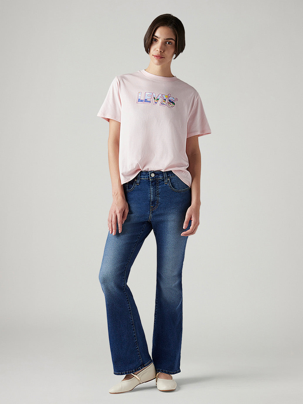 Women's 726 Blue Flared Fit High Rise Jeans