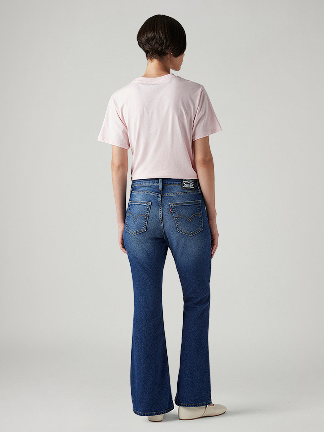 Women's 726 Blue Flared Fit High Rise Jeans - Back View