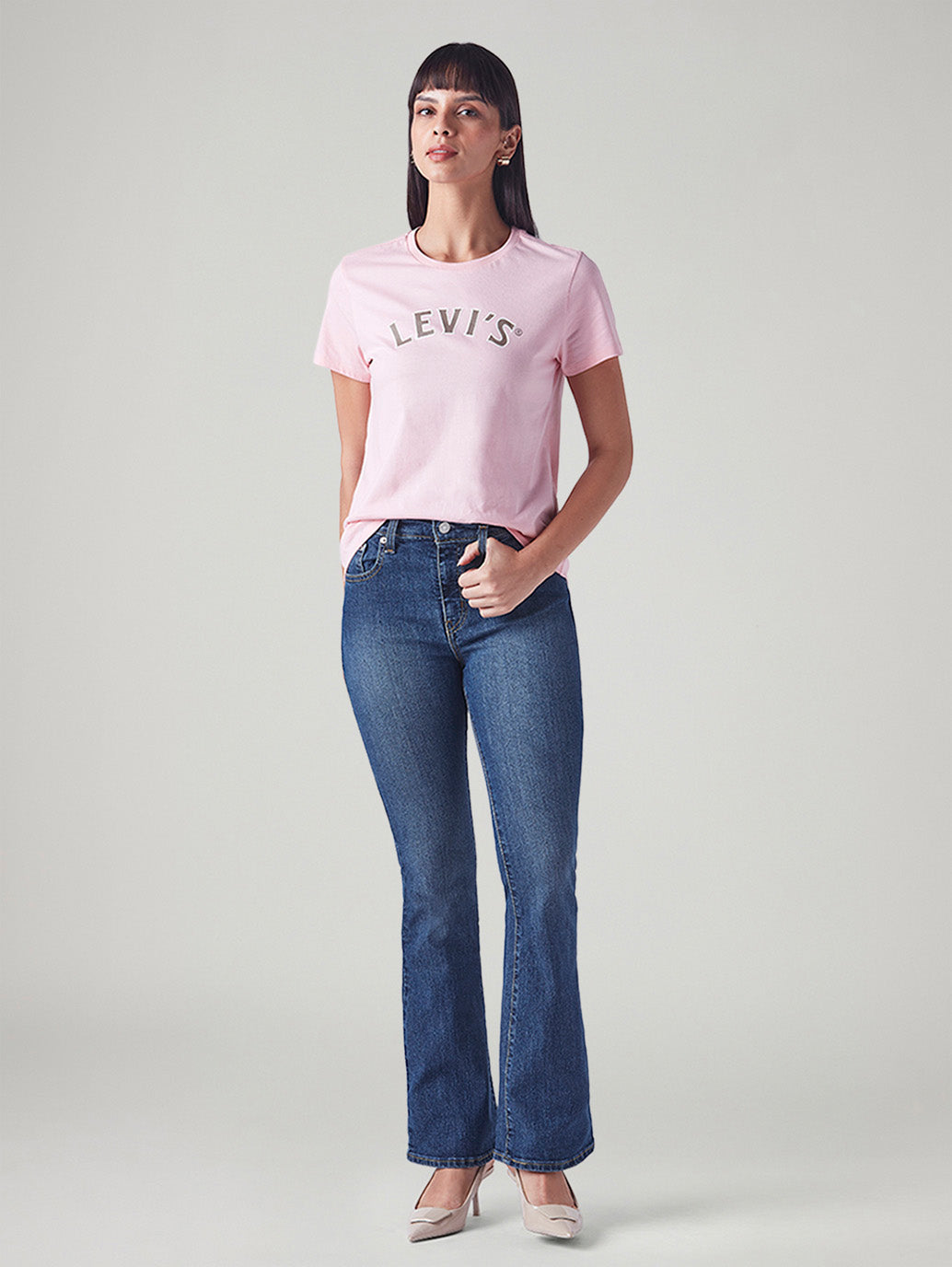 Women's 726 Blue Flared Fit High Rise Jeans