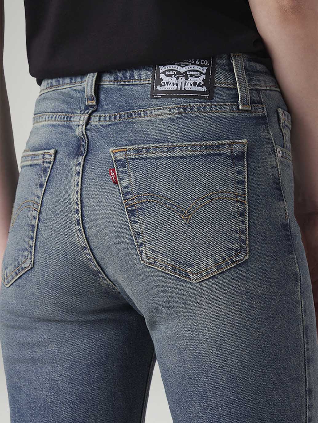 Women's 726 Blue Flared Fit High Rise Tinted Jeans - 20 View