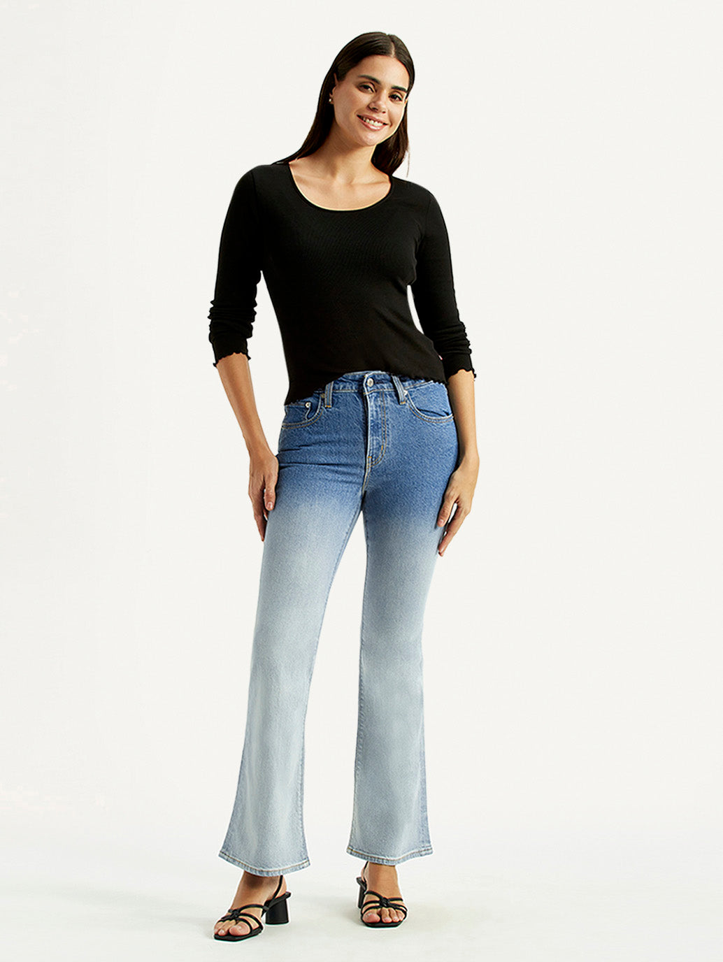 Women's 726 Light Indigo Flared Fit High Rise Jeans