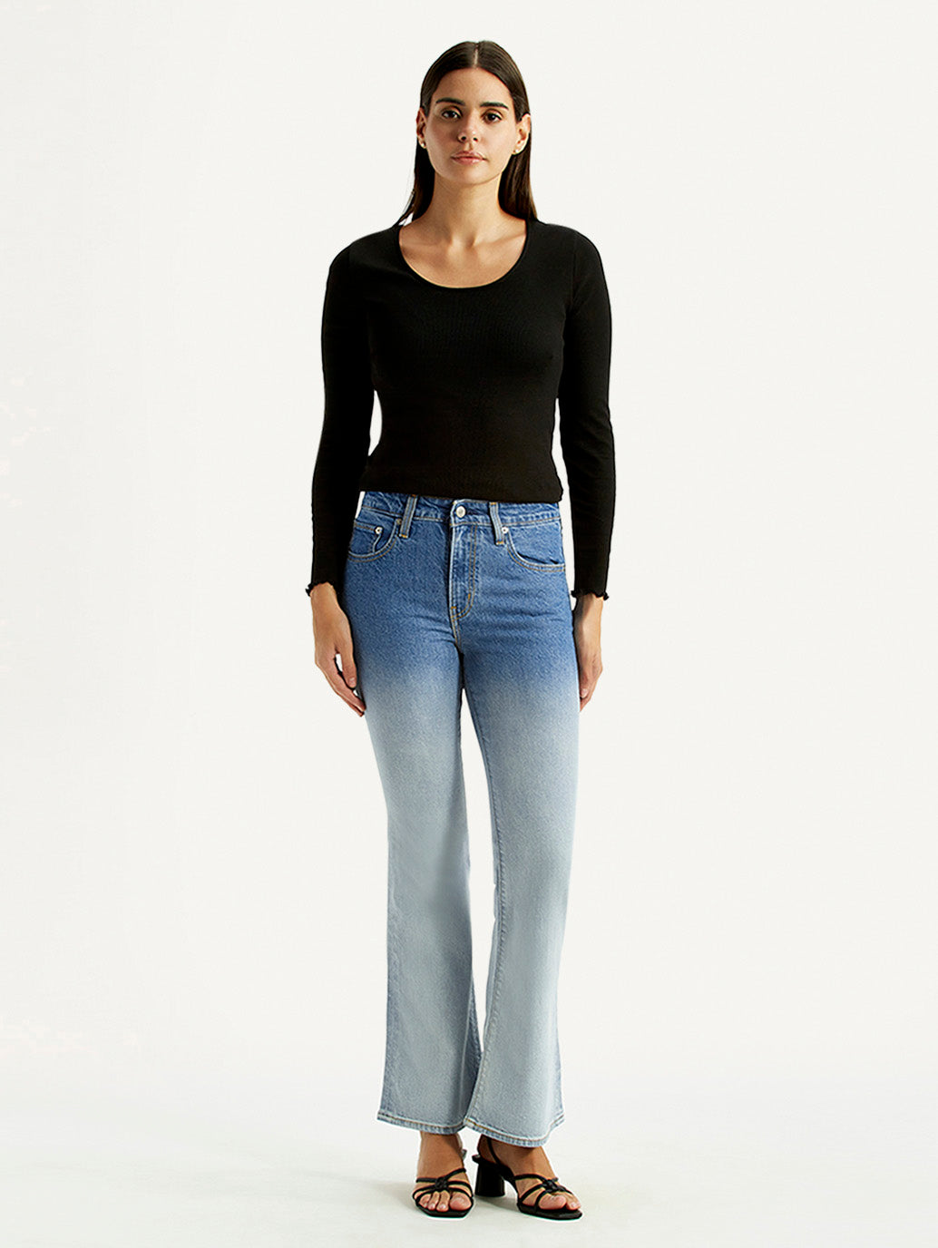 Women's 726 Light Indigo Flared Fit High Rise Jeans - Front View
