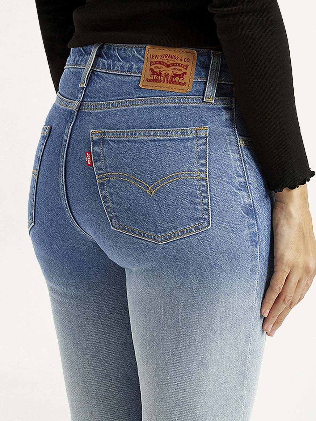 Women's 726 Light Indigo Flared Fit High Rise Jeans - Detail View