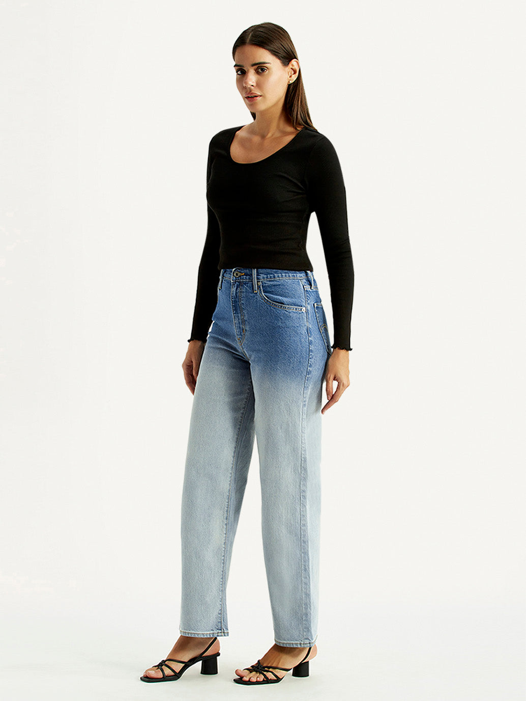 Women's 726 Light Indigo Flared Fit High Rise Jeans - Side View