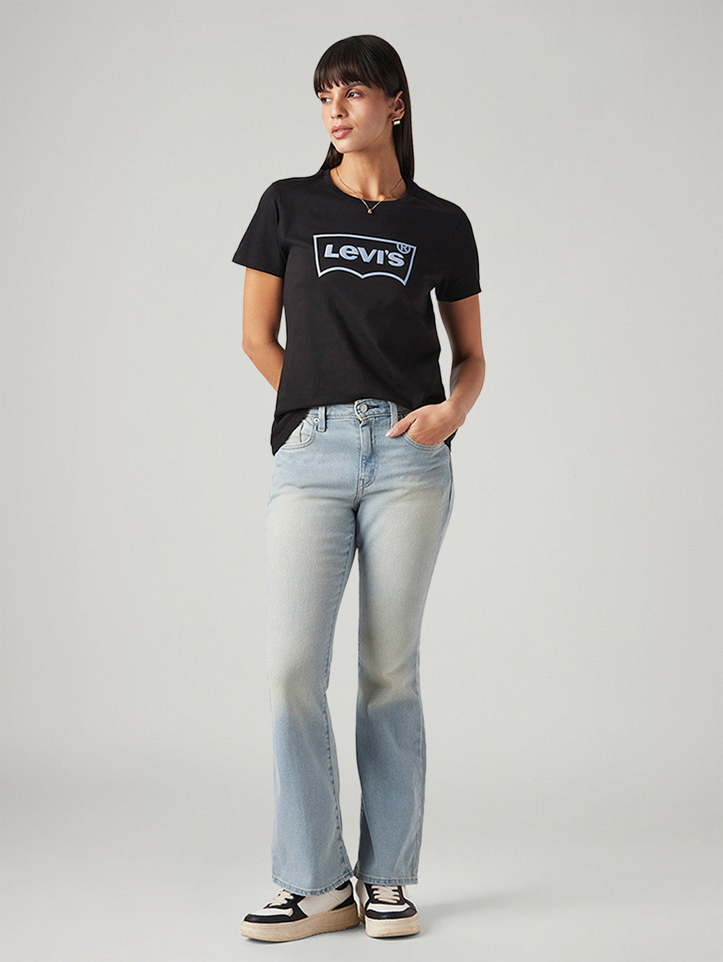 Women's 726 Light Blue Flared Fit High Rise Jeans