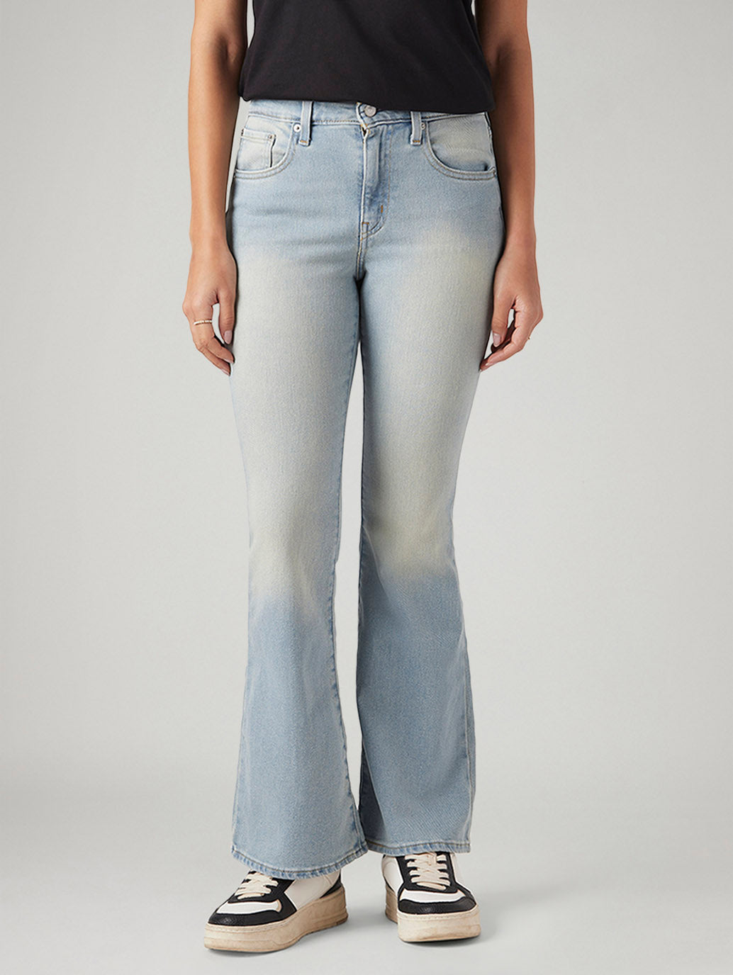 Women's 726 Light Blue Flared Fit High Rise Jeans - Front View