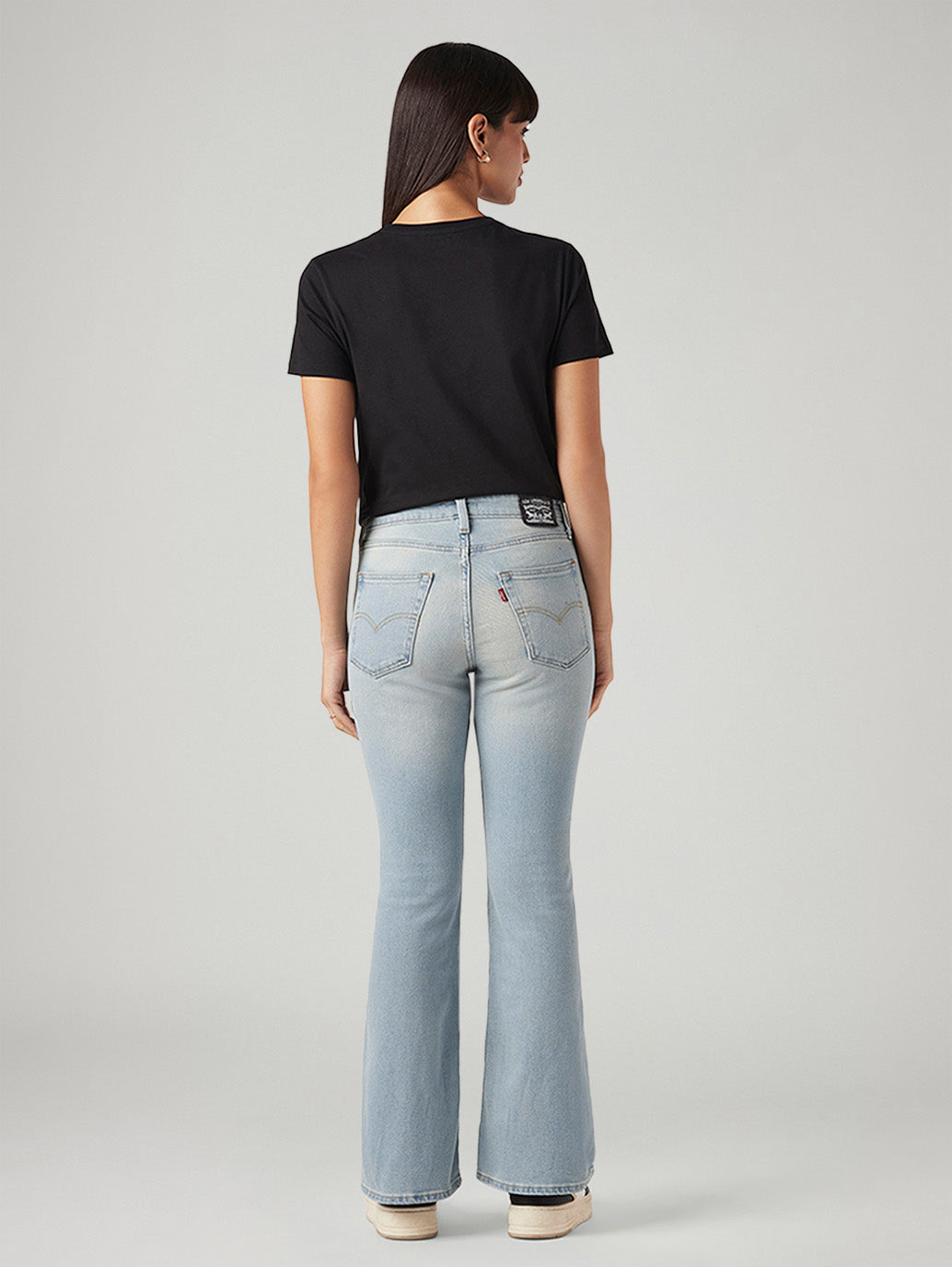 Women's 726 Light Blue Flared Fit High Rise Jeans - Back View