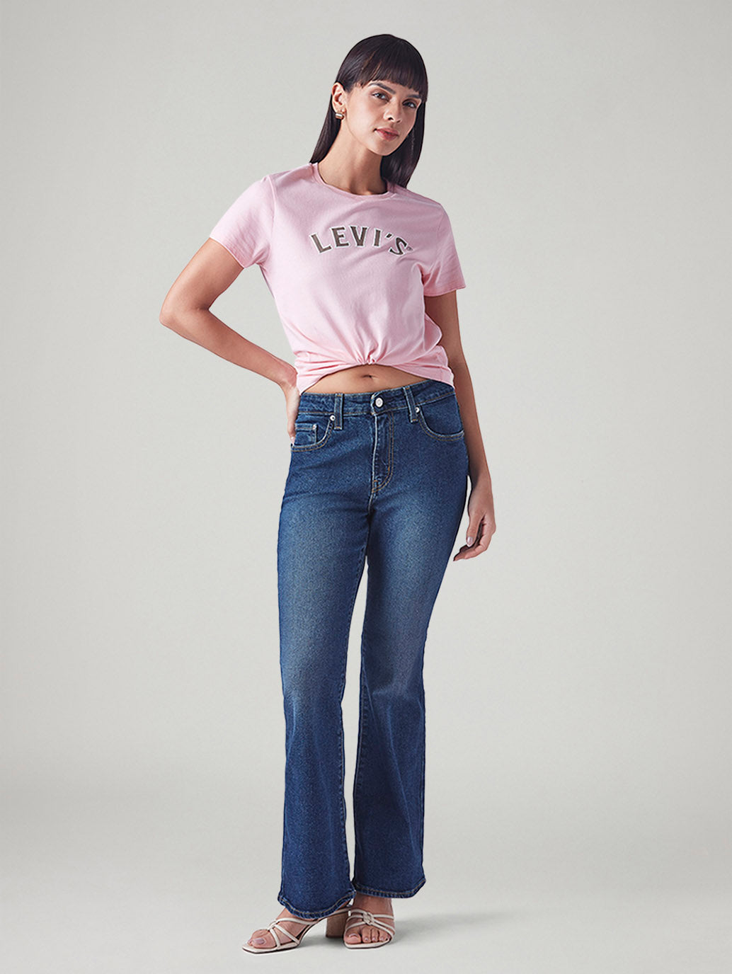 Women's 726 Blue Flared Fit High Rise Jeans