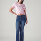 Women's 726 Blue Flared Fit High Rise Jeans - Styleshot View