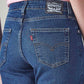 Women's 726 Blue Flared Fit High Rise Jeans - Detail View