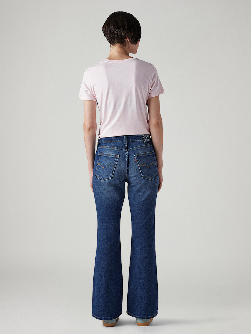 Women's 726 Blue Flared Fit High Rise Jeans - Back View