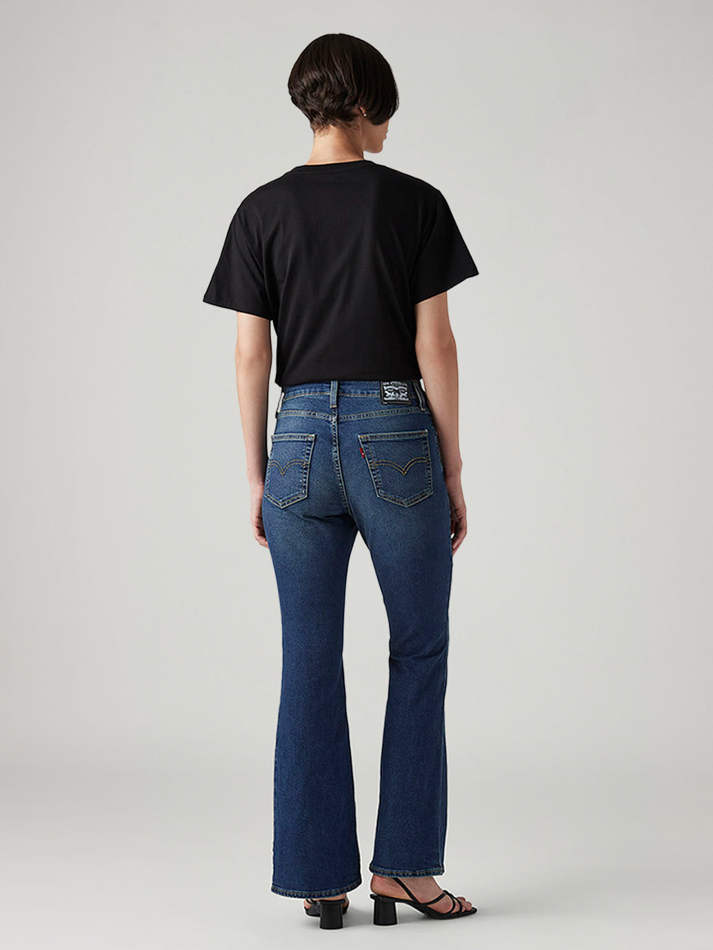 Women's 726 Blue Flared Fit High Rise Tinted Jeans - Back View