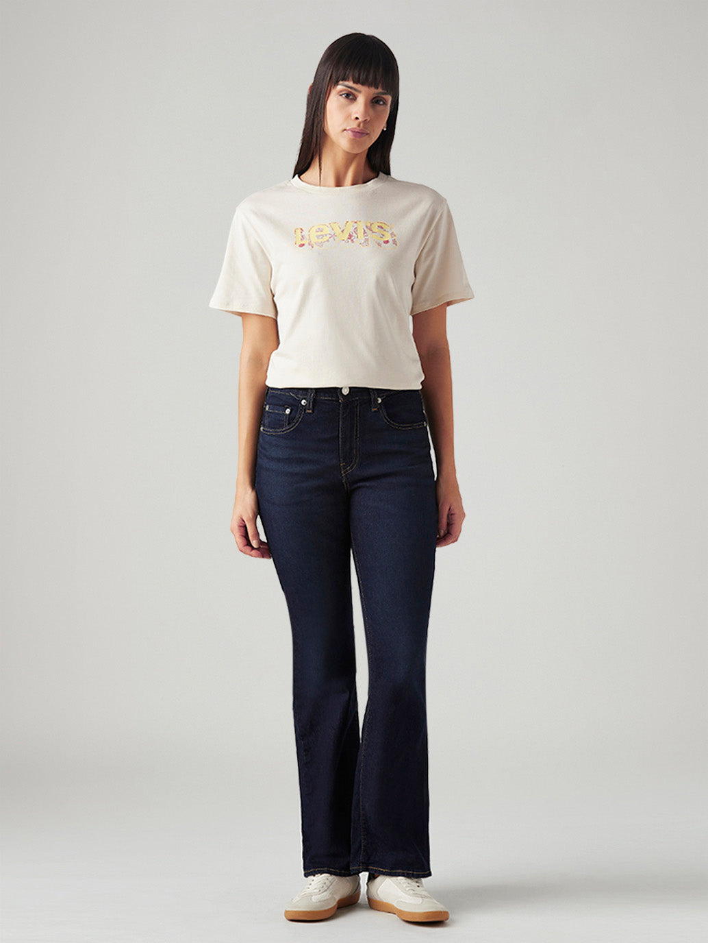 Women's 726 Dark Indigo Flared Fit High Rise Jeans - Front View