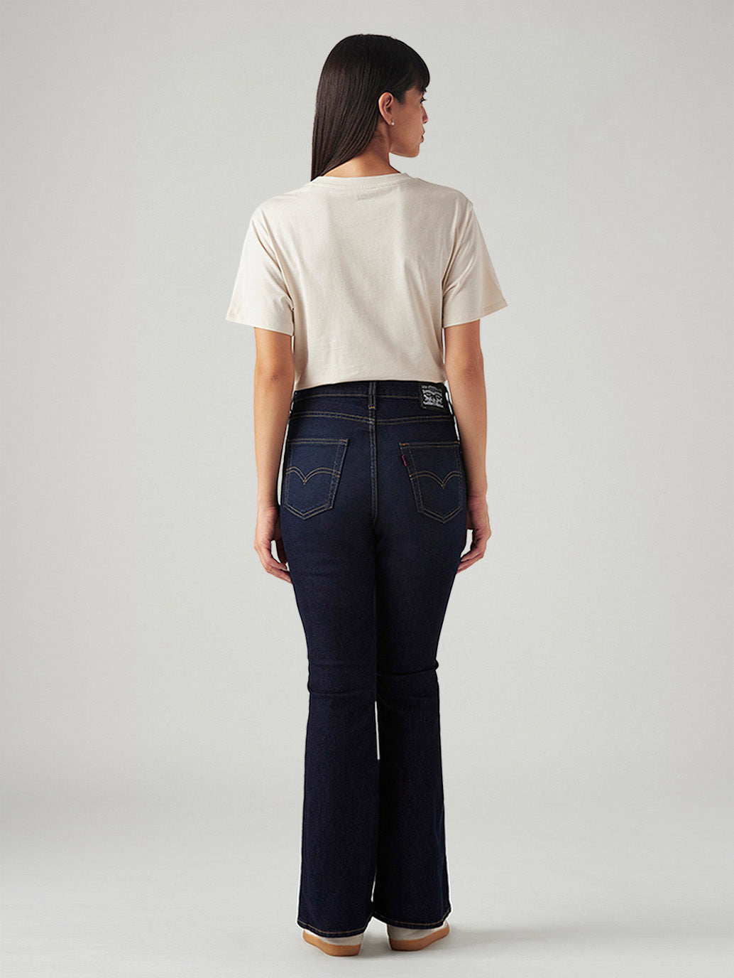 Women's 726 Dark Indigo Flared Fit High Rise Jeans - Back View