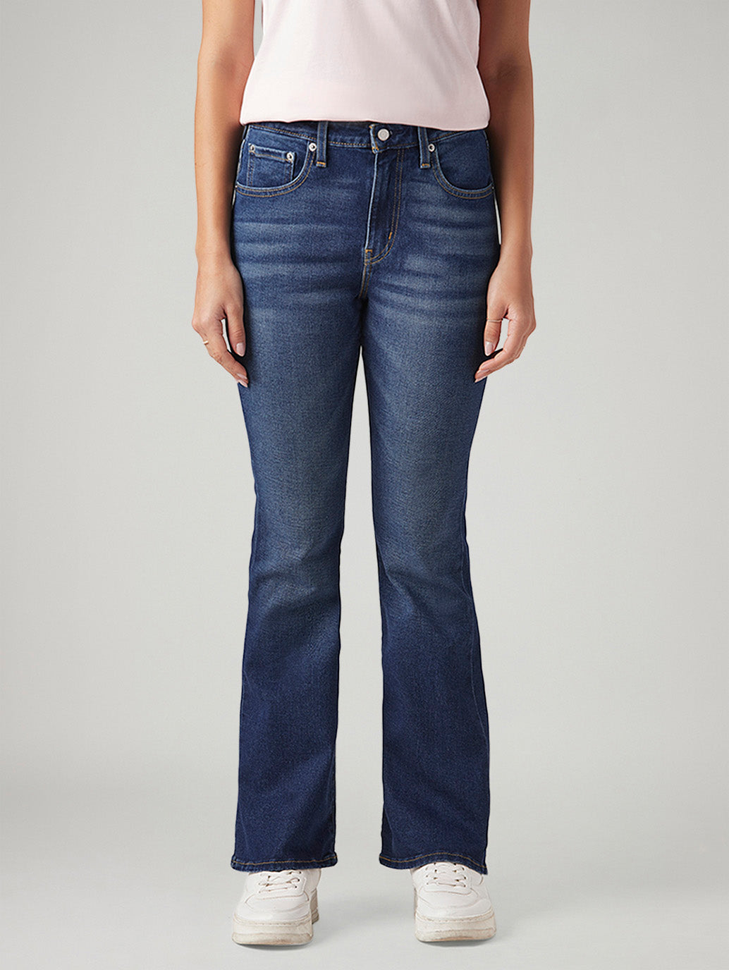 Women's 726 Dark Blue Flared Fit High Rise Jeans - Front View