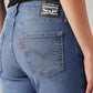 Women's 726 Blue Flared Fit High Rise Jeans - Detail View