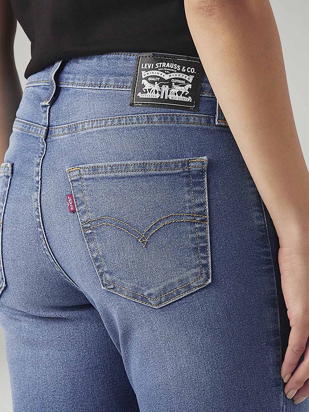 Women's 726 Light Indigo Flared Fit High Rise Jeans - Detail View