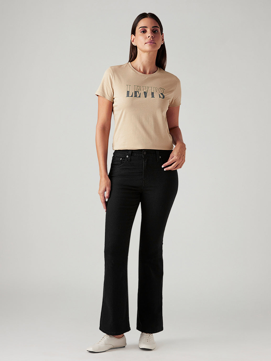 Women's 726 Black Flared Fit High Rise Jeans