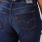Women's 726 Dark Blue Flared Fit High Rise Jeans - 20 View