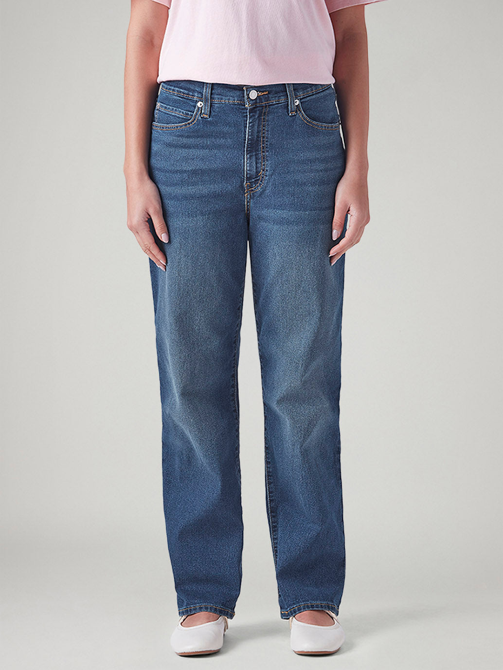 Women's 726 Blue Flared Fit High Rise Jeans - Front View