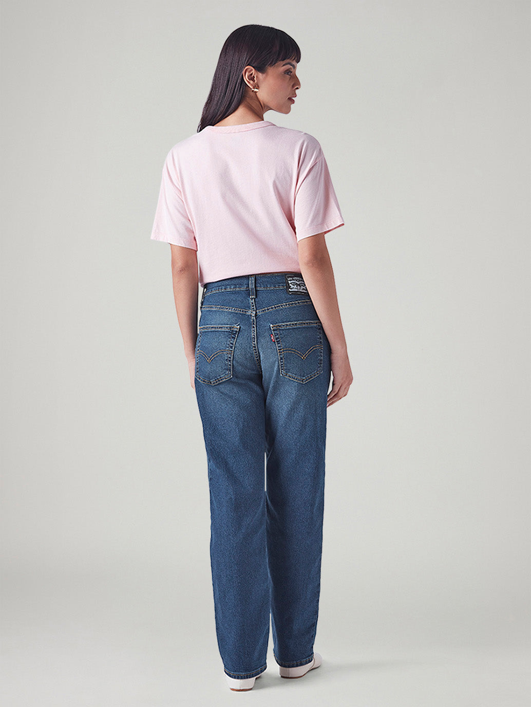 Women's 726 Blue Flared Fit High Rise Jeans - Back View