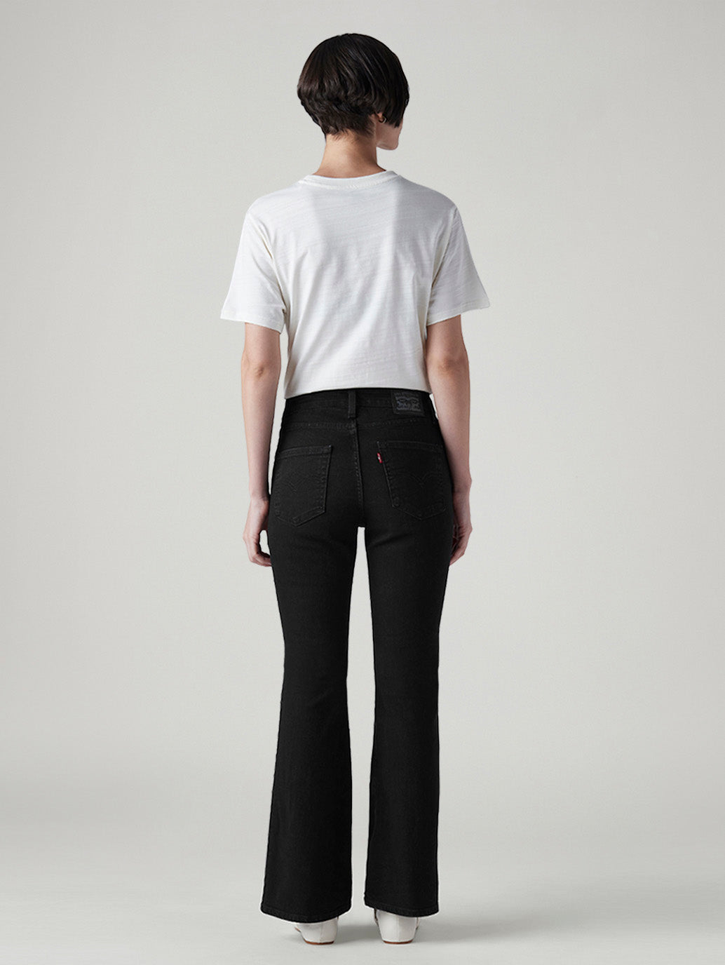 Women's 726 Black Flared Fit High Rise Jeans - Back View