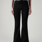 Women's 726 Black Flared Fit High Rise Jeans - Front View
