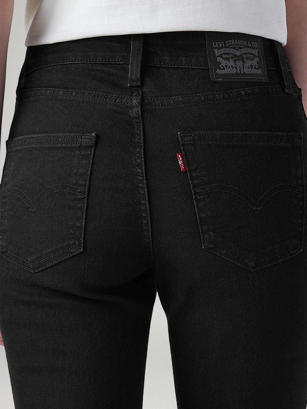 Women's 726 Black Flared Fit High Rise Jeans - Detail View