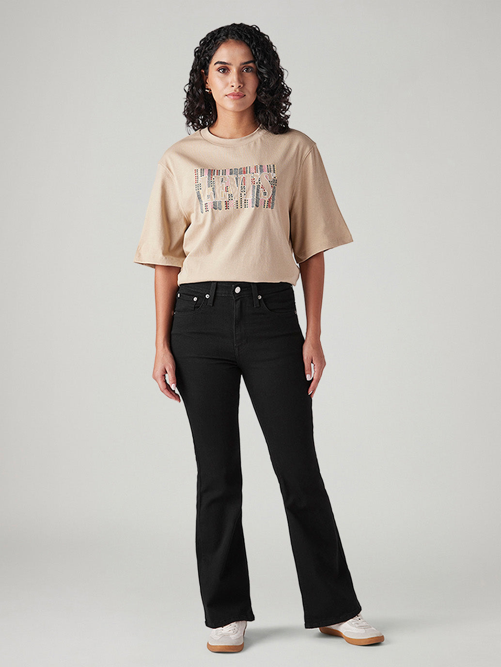 Womens 726 High Rise Flared Fit Cotton Stretch blend Jeans - Front View