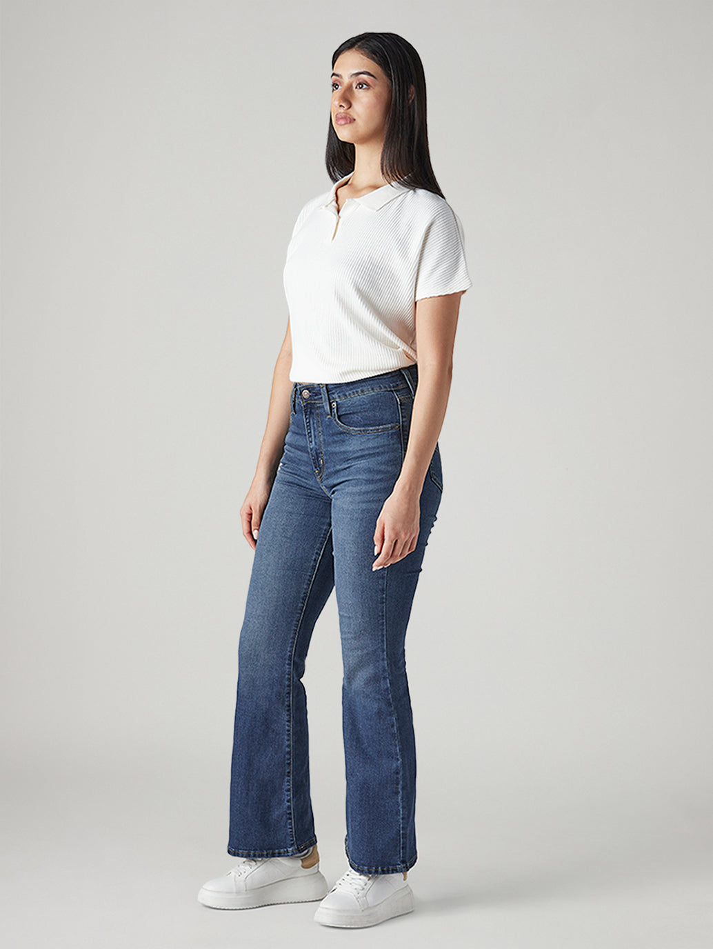 Women's 726 Indigo Flared Fit High Rise Jeans - Side View