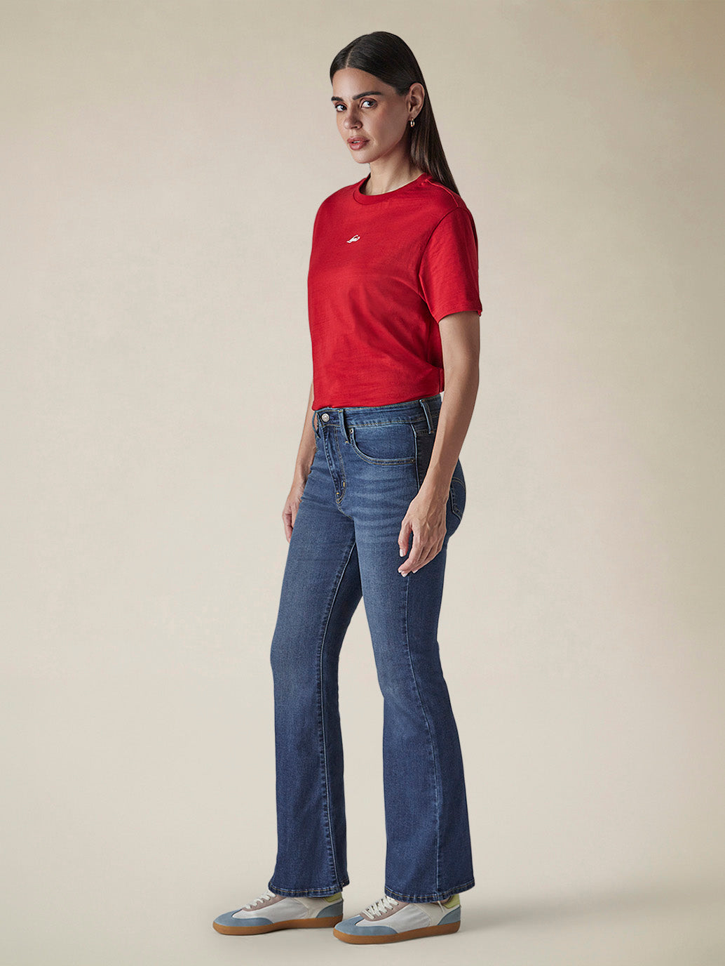 Women's 726 Indigo Flared Fit High Rise Jeans - Side View