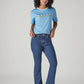Women's 726 Blue Flared Fit High Rise Jeans - Styleshot View