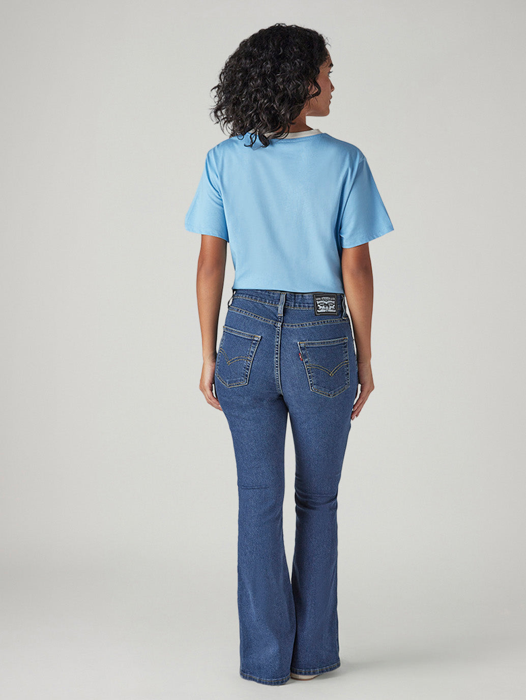 Women's 726 Blue Flared Fit High Rise Jeans - Back View
