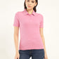 Women's Solid Slim Fit Polo T-Shirt - Front View