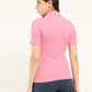 Women's Solid Slim Fit Polo T-Shirt - Back View