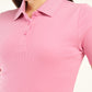 Women's Solid Slim Fit Polo T-Shirt - Detail View